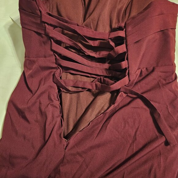 Vintys women's strapless chiffon dress (can be used as a prom dress) - Picture 4 of 4